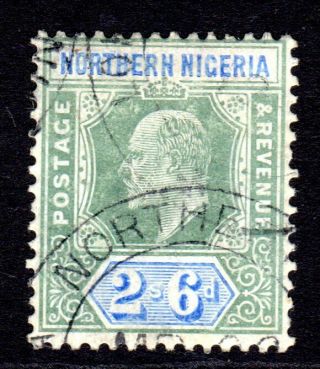Northern Nigeria Kevii 1905 - 07 (multi Ca) 2s6d Green & Ultramarine Sg27a