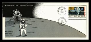 Dr Jim Stamps Us Man On The Moon First Day Air Mail Legal Size Cover Combo