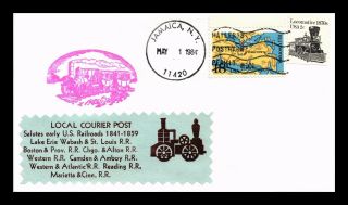 Dr Jim Stamps Us Local Courier Post Early Railroads Combo Cover Jamaica York