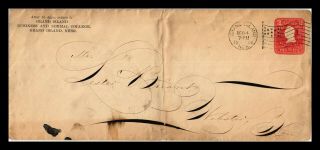 Dr Jim Stamps Us Grand Island Nebraska Legal Size Cover Flag Cancel 1906