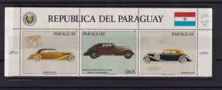 Paraguay Mhn Cars Motors Automobiles Vechiles Stamps Old Lot 2