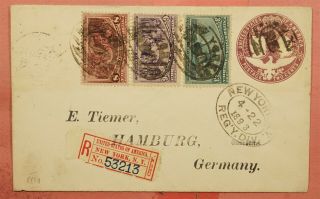 235 - 236 Columbians 1893 Ny Registered Uprated Stationery To Germany