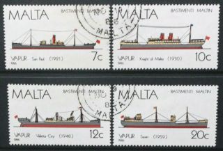 Malta 1986 Maltese Ships (4th Series) : Freighters.  Set Of 4.  Fine Sg792/795