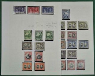 Grenada Stamps 1938 Set With Shades & Perf.  Variations On 2 Pages (z227)