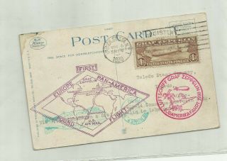 Usa 1930 $1.  30 Zeppelin Stamp On South America Flight Cover