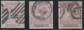 Gb Qv Stamp,  Sg 178,  2s 6d Lilac,  3 X Good Examples,  1883 - 1884