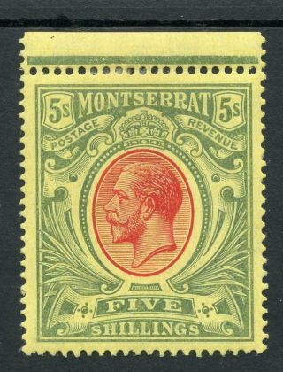 Montserrat 1914 5s Red And Green On Yellow Sg48 Fine Mlh