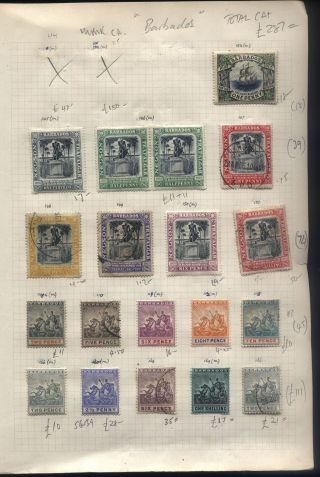 1892 - 1909 Barbados Early Lot And Sg Cat £287 -