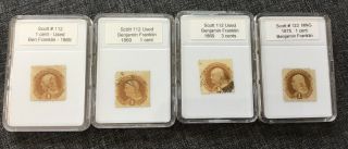 Scott 112 & 123 Ben Franklin 1 Cent Stamps,  Set Of 4