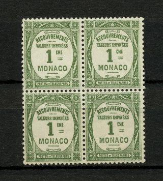 (yyan 728) Monaco 1925 Mnh Due Porto Taxe Mich 21 Scott J21 Block Of 4