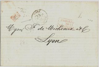 French Syrie 1873 Outer Letter Beyrouth To France By Mediterrian Paquebot