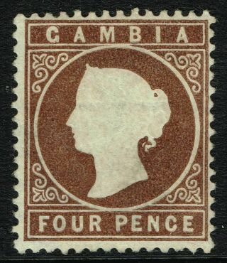Sg 15b Gambia 1880 - 81 - 4d Brown - Mounted