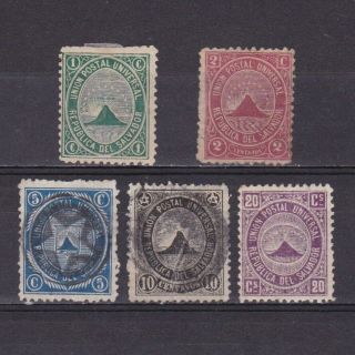 El Salvador 1879,  Sc 13 - 17,  Cv $38,  Mh/used