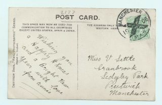1906 Posted In Advance For Xmas Day Manchester Cancel On Postcard Cat £90