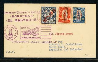 Honduras Postal History: Lot 3 1929 Ffc Tegucigalpa - El Salvador $$$