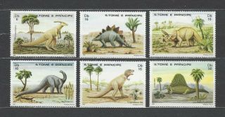 St Thomas & Prince Islands 1982 Sc 664 - 9 Dinosaurs Mnh Set $18.  95