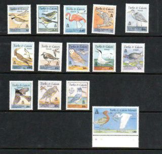 (r869) Turks & Caicos 1995 Birds Values To Heron $10 All Mnh