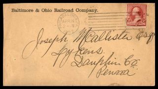 Baltimore & Ohio Railroad Company Phila Pa April 26 1892 Doane I Cancel Ad