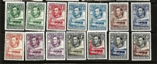 Bechuanaland (a194) 1938 Set Complete 14 Stamps To 10/ - Inc Some Shades Lmm
