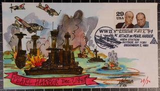 Scott 2559d - 29 Cents Wwii Atlantic Charter - Melissa Fox Hand Painted Fdc