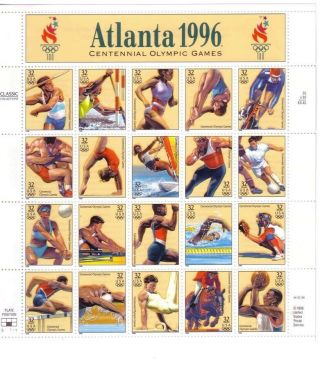 3068 Atlanta Olympics Sheet Vf Mnh At Face