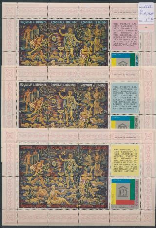 Xb67560 Burundi 1966 Tapestry Art Unesco Sheets Xxl Mnh Cv 15 Eur
