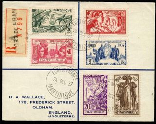 Martinique R - Cover Fort De France 12/24/37 To Oldham,  Uk 1/2/38