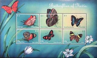 Nevis Butterflies Of Nevis Stamp Sheet 2000 Mnh Figure Of Eight Butterfly Insect