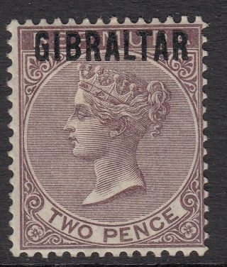 Gibraltar Sg3 1886 2d Purple - Brown Mtd