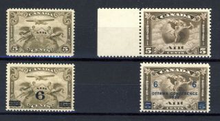 4x Canada Mnh Airmail Stamps C - 1 To C4 Never Hinged Cat.  Value = $255.  00
