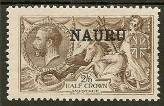 Nauru Seahorses 1919 Bw 2/6 Chocolate Brown Sg24