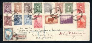 Argentina - 1938 Registered Cover To London,  Buenos Aires Postmarks