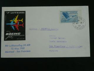 First Flight Cover Lufthansa 1960 Montreal Canada To San Francisco 92865
