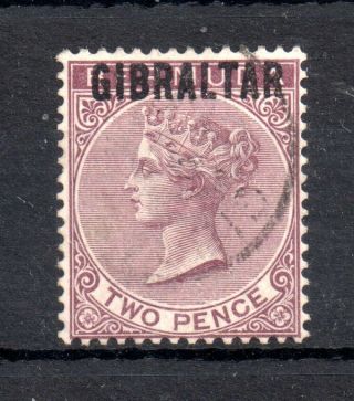 Gibraltar Qv 1886 2d Purple Brown Very Fine Sg 3 Ws13688