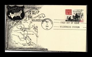 Dr Jim Stamps Us Battle Of The Wilderness Civil War Centennial Fdc Postcard 1964