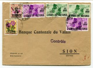 Congo / Katanga 1961 Multiple Franking - Attractive Cover To Sion,  Switzerland -