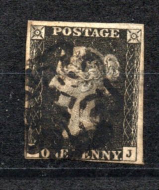Qv Penny Black 3 Margin With M.  C,  Stamps As Per Scan (7382)