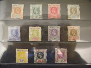 Seychelles 1912 - 16 Kg V Set,  Sc 63 - 73 Sg71 - 81,  Mh