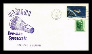 Dr Jim Stamps Us Two Man Spacecraft Gemini Event Cover 1966 Cape Canaveral