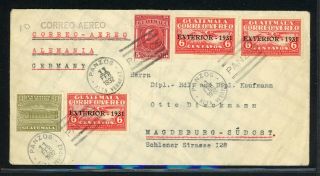 Guatemala Postal History: Lot 1 1932 Multifranked Air Panzos - Magdeburg $$$$