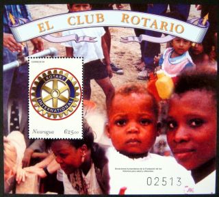 2000 Mnh Nicaragua Rotary Stamps Souvenir Sheet Rotary International Club