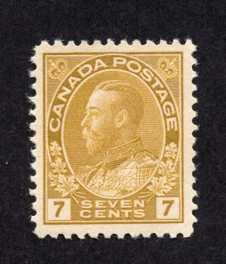 Canada 113 7 Cent Yellow Ochre King George V Admiral Issue Mh