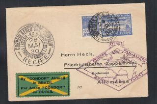 Brazil 1930 Zeppelin Cover To Germany,  Sieger 