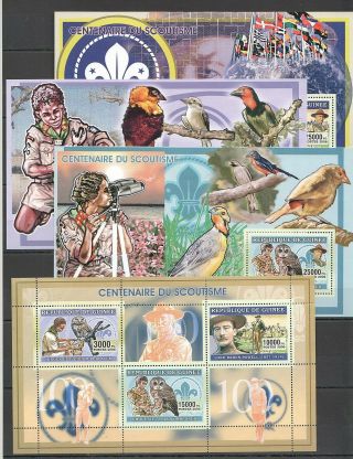 B1243 2006 Guinea Scoutists Centenary Scouting Baden - Powell Dinosaurs 3bl,  Kb Mnh