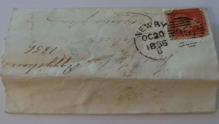 1856 Penny Red Cover - Castleblaney,  Newry,  Crossmaglen - 357 Numeral Postmart