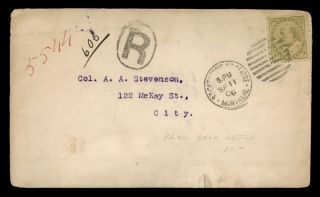Dr Who 1906 Canada Montreal Fancy Cancel Registered Drop Letter E54039