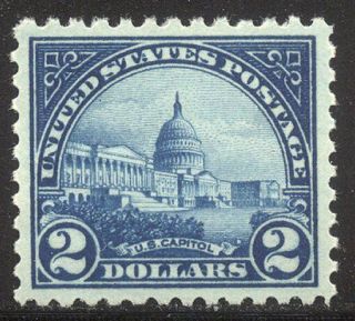 U.  S.  572 Choice Xf Nh - 1922 $2.  00 Capitol ($120)