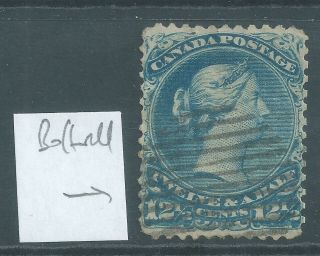 Canada 1868 12 1/2c Large Queen Vf Bothwell Paper Sg 60 Scott 28v Cv $125