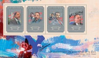 Guinee 2015 Martin Luther King Mlk Nobel Peace Prize Aniv Obama S/s Gu14606a