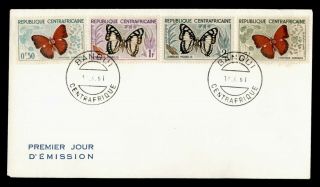 Dr Who 1961 Central African Republic Butterfly Fdc C126223